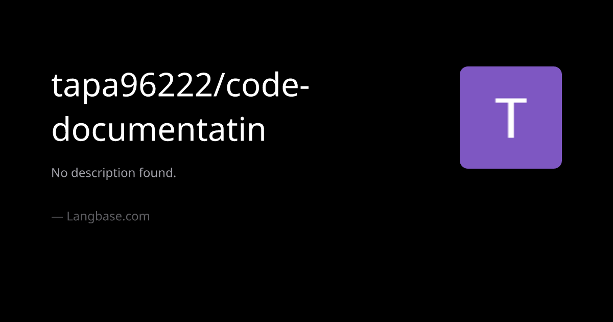 tapa96222/code-documentatin · This pipe expertly creates comprehensive ...